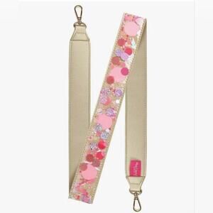 NWT Packed Party Confetti Pink & Gold Crossbody Strap